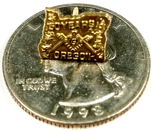 Antique Mason's Lapel Pin "50 Years" Honor in Oregon 1909 Gold Filled Pin Grip - Picture 4 of 8