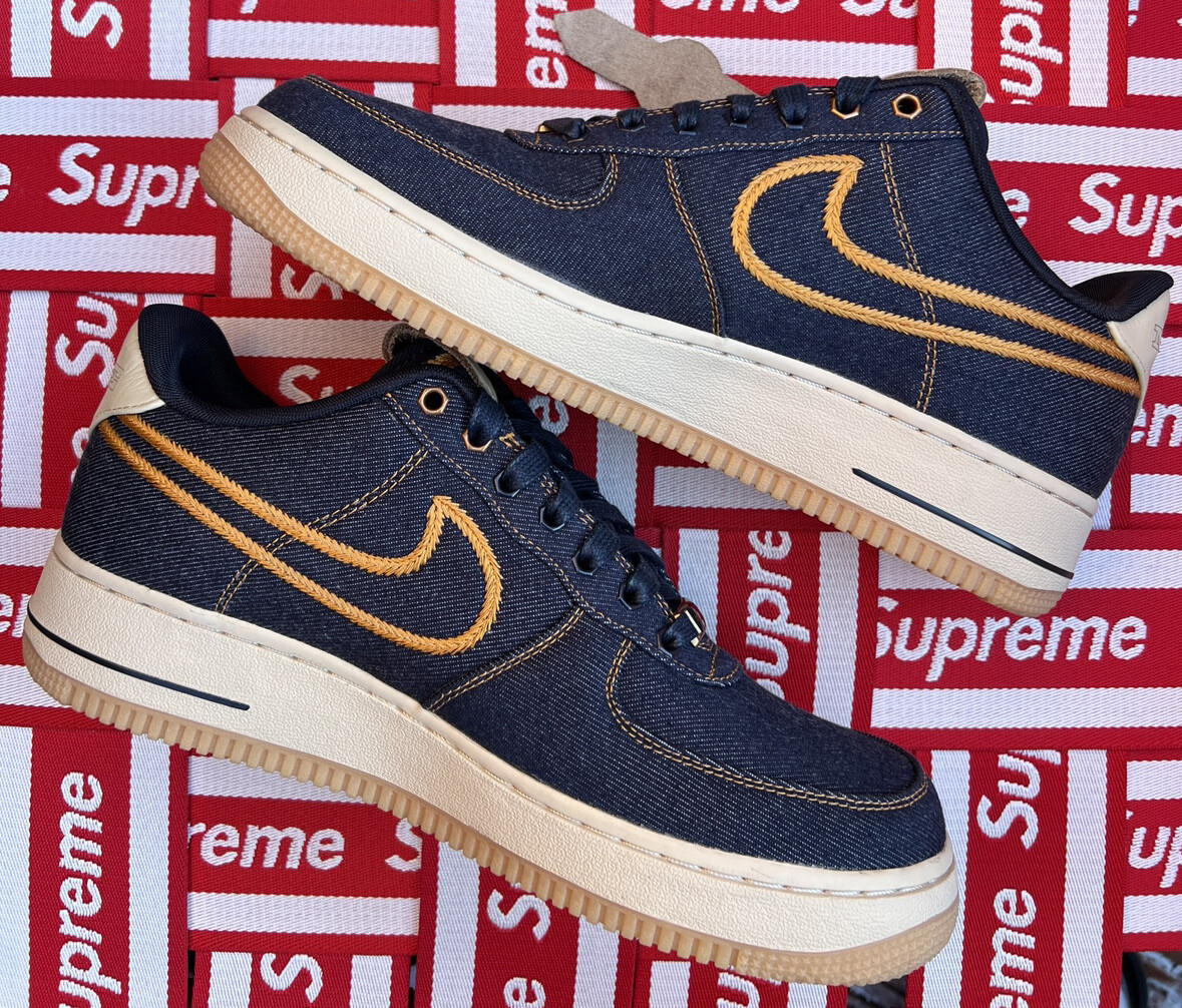 Size UK Nike Air Force Low Premium Denim