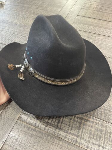 Stetson black cowboy hat Pony Express  Size 8 Blac