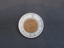 1961 Reading Trust Bank Encased Coin - 1961 D Lincoln Cent - 75 Years Of Banking