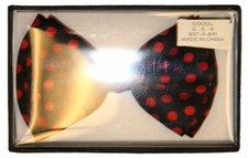 Adult Black/Red Polka Dots Bowtie Halloween Costume Cosplay Dress Up Necktie