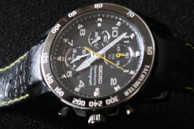 SEIKO 7T62 0KV0 SPORTURA QUARTZ CHRONOGRAPH WATCH BLACK AND WHITE