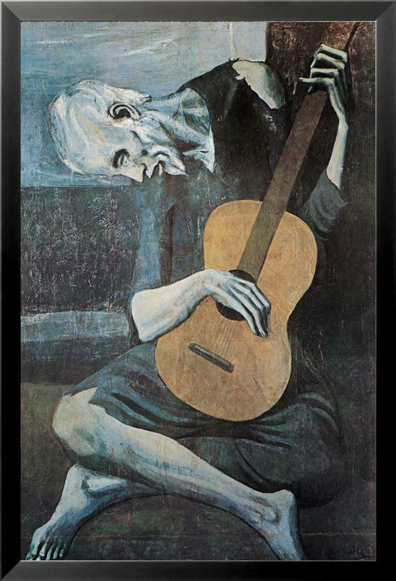 FRAMED Old Guitarist by Pablo Picasso 18x12 Museum Art