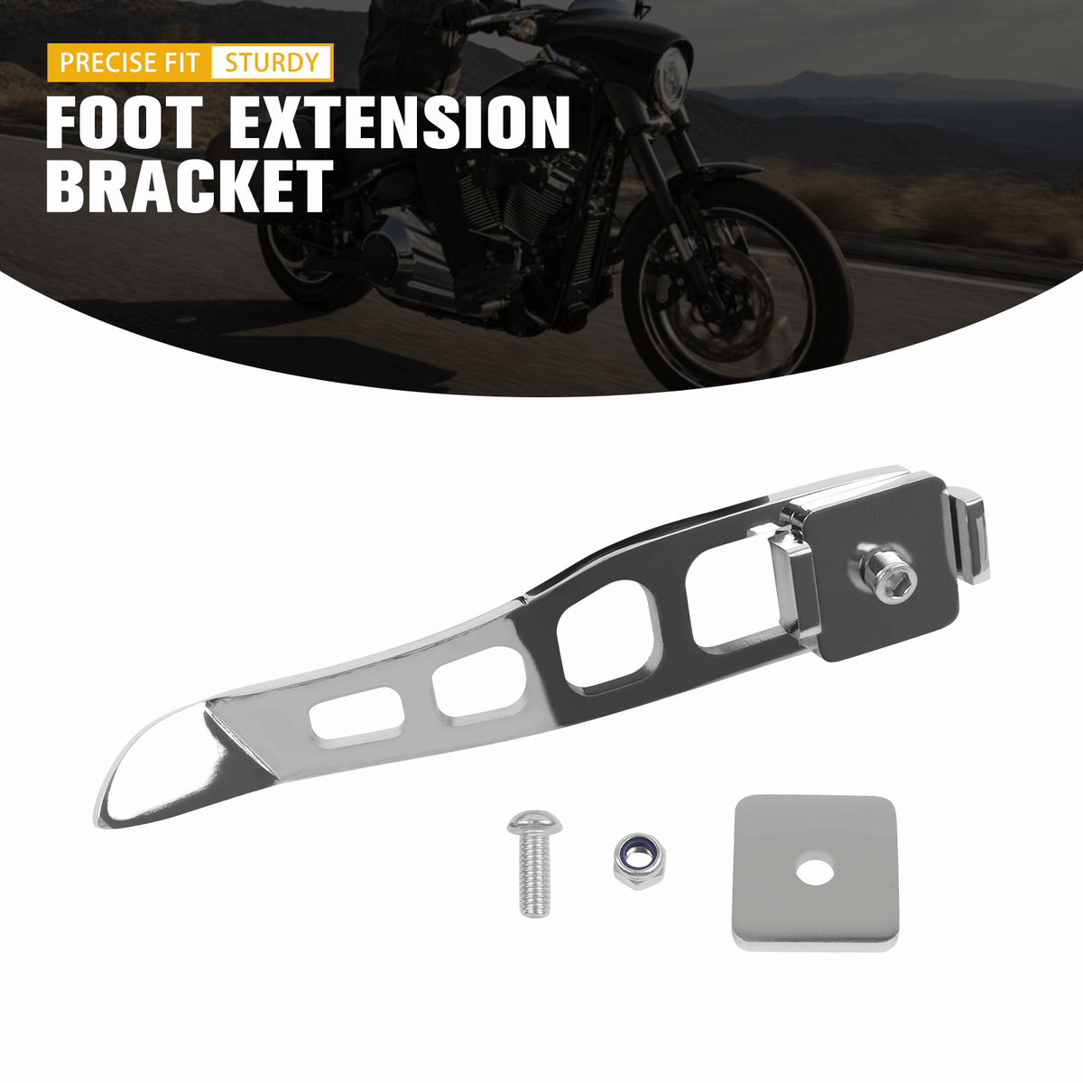 HCmotorku Motorcycle Kickstand Extension Kit Fit For Harley Dyna Street Bob FXDB Fat Bob FXDF Low Rider FXDL 1993-2017 Black
