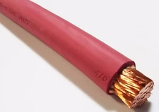 Car Battery/Welding Cable, 4/0 Gauge, RED, (BUY PER FOOT) 600 AMPS USA MADE