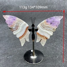 Natural Stone Crystal Carving Fluorite Butterfly Wing Rock Polished Quartz Gift