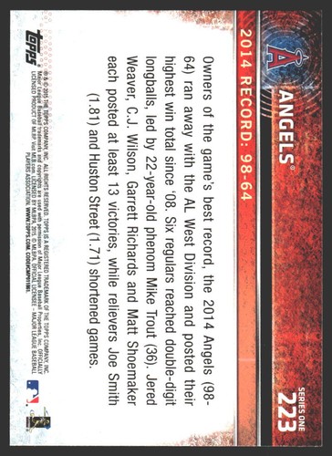 Los Angeles Angels #223 2015 Topps Los Angeles Angels - 第 2/2 張圖片