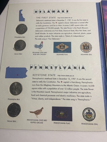 1999 WASHINGTON QUARTERS STATE SERIES YEAR SET HARRIS FOLDER UNCIRCULATED - Picture 5 of 6