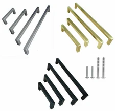 Modern Stainless Steel Square Cabinet Bar Pull Drawer Handles  Knobs (1 Piece)