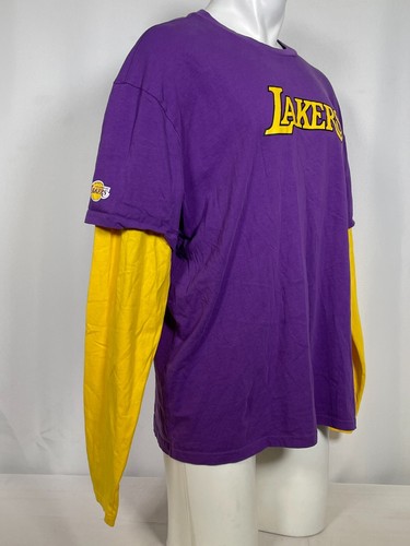 T-shirt manica lunga Los Angeles Lakers NBA viola/giallo Spectator 2fer uomo 2XL - Foto 5 di 12
