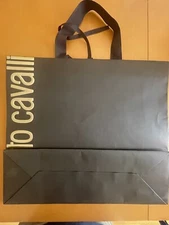 Roberto Cavalli Reusable Paper Shopping Bag Gift Rope Handle 17.5x 15.5x6”,new