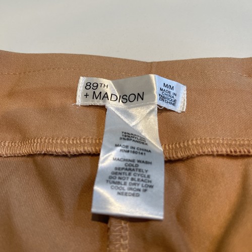 89th Madison Women's Mid-Rise Straight Leg Luxe Pull-On Pants Brown M - Picture 2 of 2