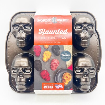 Nordic Ware Haunted Skull Cakelet Pan New