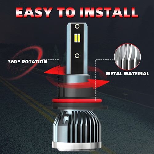 9007/HB5 LED Headlight Bulbs Kit High/Low Beam Super Bright 6000K Cold White - Picture 7 of 10