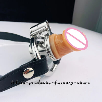 Flat Chastity Cage with Skin Peni CBT Game Stainless Steel Negative Ring Urethr
