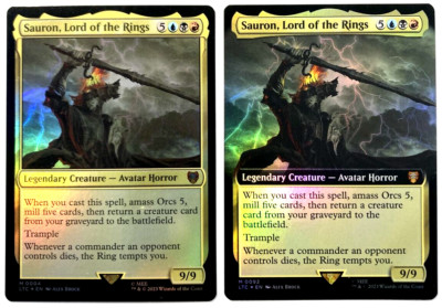 MTG Sauron, Lord of the Rings *EXTNEDED ART FOIL* 0092 + REGULAR