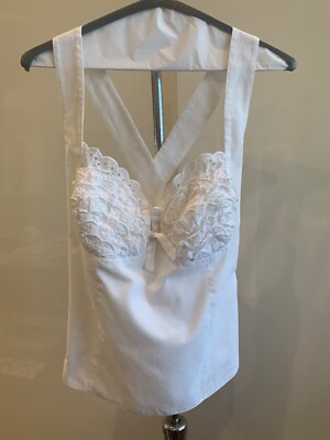 BYBLOS Women's White Ruffle Bustier SIZE 48/US 12
