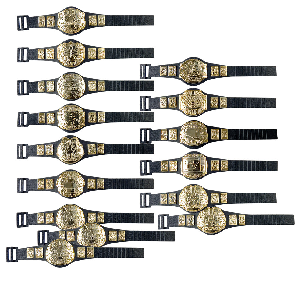 15 Belt Mega Deal of Champion Belts for WWE & AEW Wrestling Action Figures