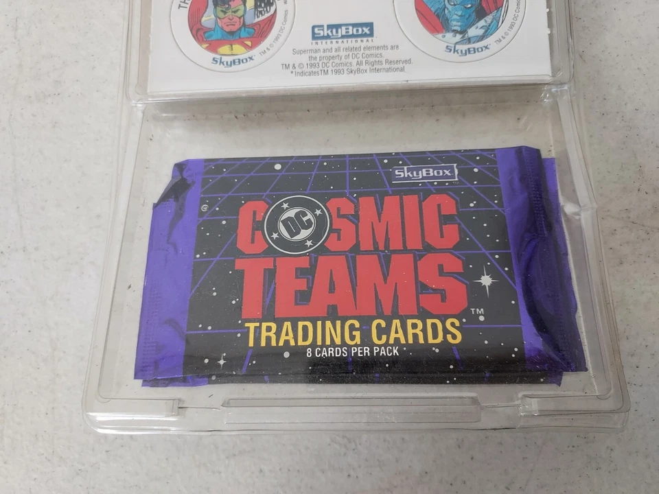 Tarjetas coleccionables Return of Superman Skycaps Pogs Cosmic Teams 1993 Skybox DC selladas Foto 3 de 4