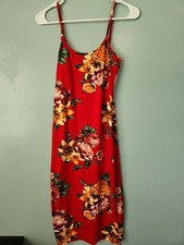 Fashion Nova Women's Red Floral Dress Size M