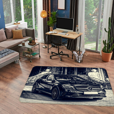 3D Black Car A270 Transport Game Non Slip Rug Mat Photo Carpet Zoe
