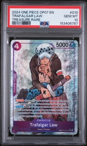 PSA 10 TRAFALGAR LAW TREASURE RARE (ST10-010)(TR)(OP07) One Piece Card