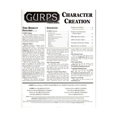 SJG GURPS 4th Ed Character Creation (4th Ed) VG+