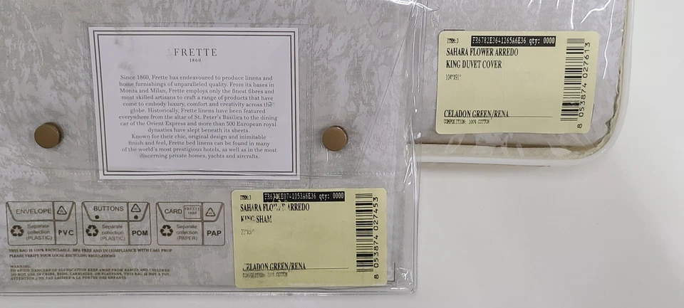Juego de edredón Frette Sahara Flower Arredo King Celadon verde/rena algodón satén Foto 4 de 4