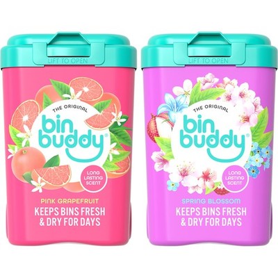 Bin Buddy Pink Grapefruit & Spring Blossom 450g, 2er Pack - Bin Freshener De...