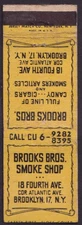 Brooks Bros Smoke Shop 18 Fourth Avenye Brooklyn NY candy cigars matchcover