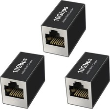 Jadaol RJ45 Coupler 10Gbps UL Listed , Gold Plated Shielded Ethernet Cable Exte