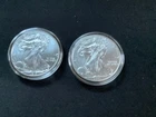 2015 American Silver Eagles Lot of 2 Uncirculated Beauties in capsules