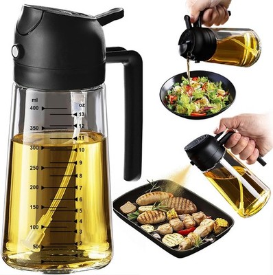 13oz Ölsprüher für Speiseöl   400ml Olivenöl Flasche   2-in-1 Ölspender und Ölsp
