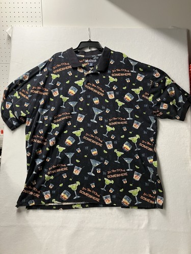 VTG Big Dogs golf all-over graphic print short sleeve polo shirt Mens Size 4X - Picture 3 of 4