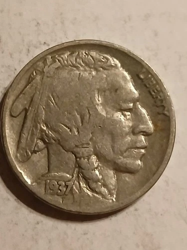 1937 Buffalo Head Indian Nickel Nice Color & Strike  E