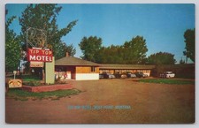 Tip Top Motel Wolf Point Montana Vintage Postcard 1950s Americana Roadside AAA