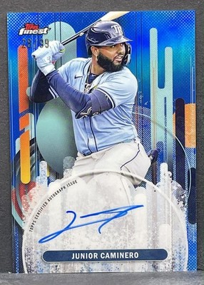 2025 Topps Finest - Junior Caminero - #FA-JC Blue Refractor Autograph - AUTO /99