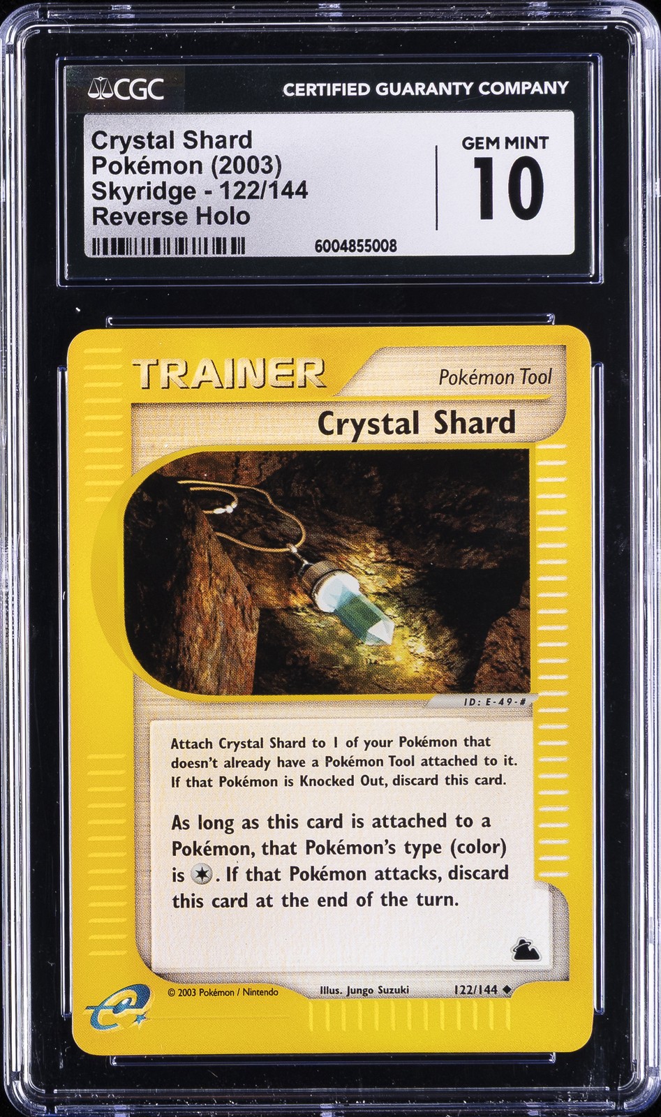 2003 POKEMON SKYRIDGE - REVERSE HOLO #122/144 CRYSTAL SHARD CGC 10 GEM MINT