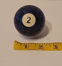 Vintage No. 2 Solid Blue Pool Ball Billiard 2" Replacement K 