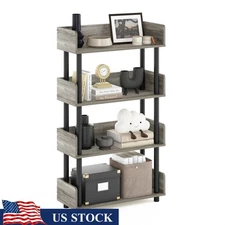 4-Tier Toolless Display Rack Storage Shelf Freestanding Organizer Durable PVC US