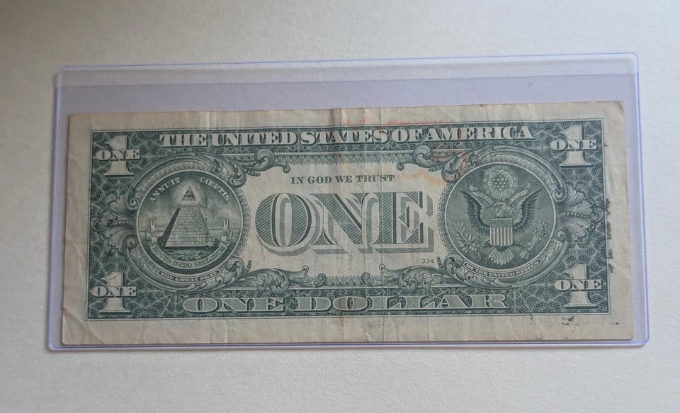 USA One Dollar, 2009, Federal Reserve Note, Trinary Serial Numbers  - Image 2 of 2
