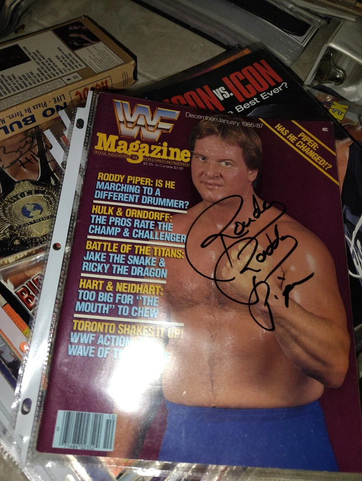 Rowdy Roddy Piper Signed WWF Magazine Sick Rare Cover Autographed Perfect Every - Image 3 of 4