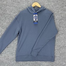 Gap Hoodie Mens L Blue Textured Knit Cotton Blend Sweatshirt NWT