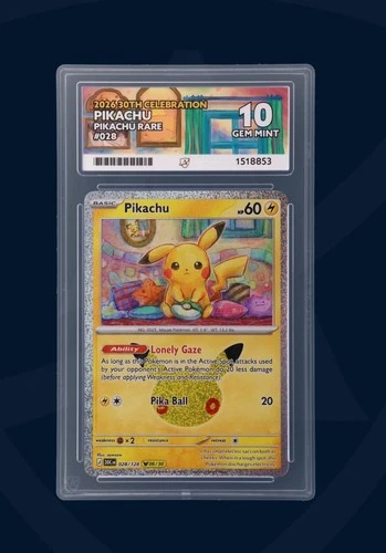 30th Celecbration Pikachu (28/30) Pikachu Rare ACE 10 Gem Mint