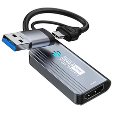 Video Capture Card, 4K HDMI to USB/USB C 3.0 Capture Card, 1080P 60FPS Video