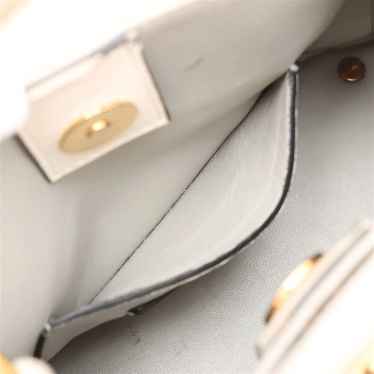 Valentino Garavani Roman studs Leather 2 Way Handbag White thumbnail 9