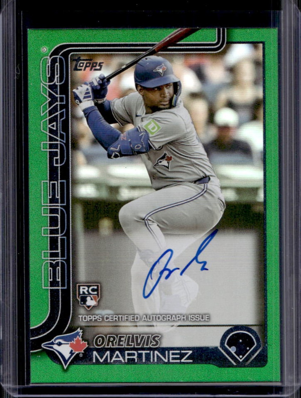 2025 Topps Orelvis Martinez Real One Auto RC Green Foil Rookie #/99 Blue Jays