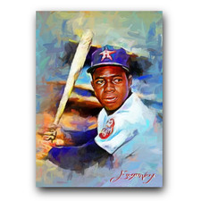 Jimmy Wynn #4 Art Card Limited 34/50 Edward Vela Signed (Houston Astros)