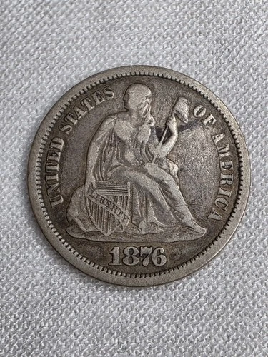 RARE 1876-CC Seated Liberty Dime Carson City Silver Coin Key Date