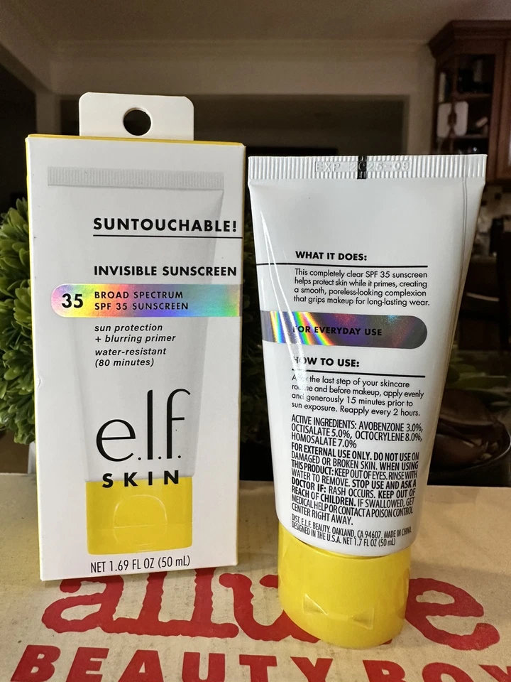 2x Elf Suntouchable! Everyday Invisible Sunscreen & Blurring Primer w/ SPF35 NEW - Image 2 of 3